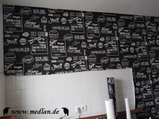 Tapezierte Wand